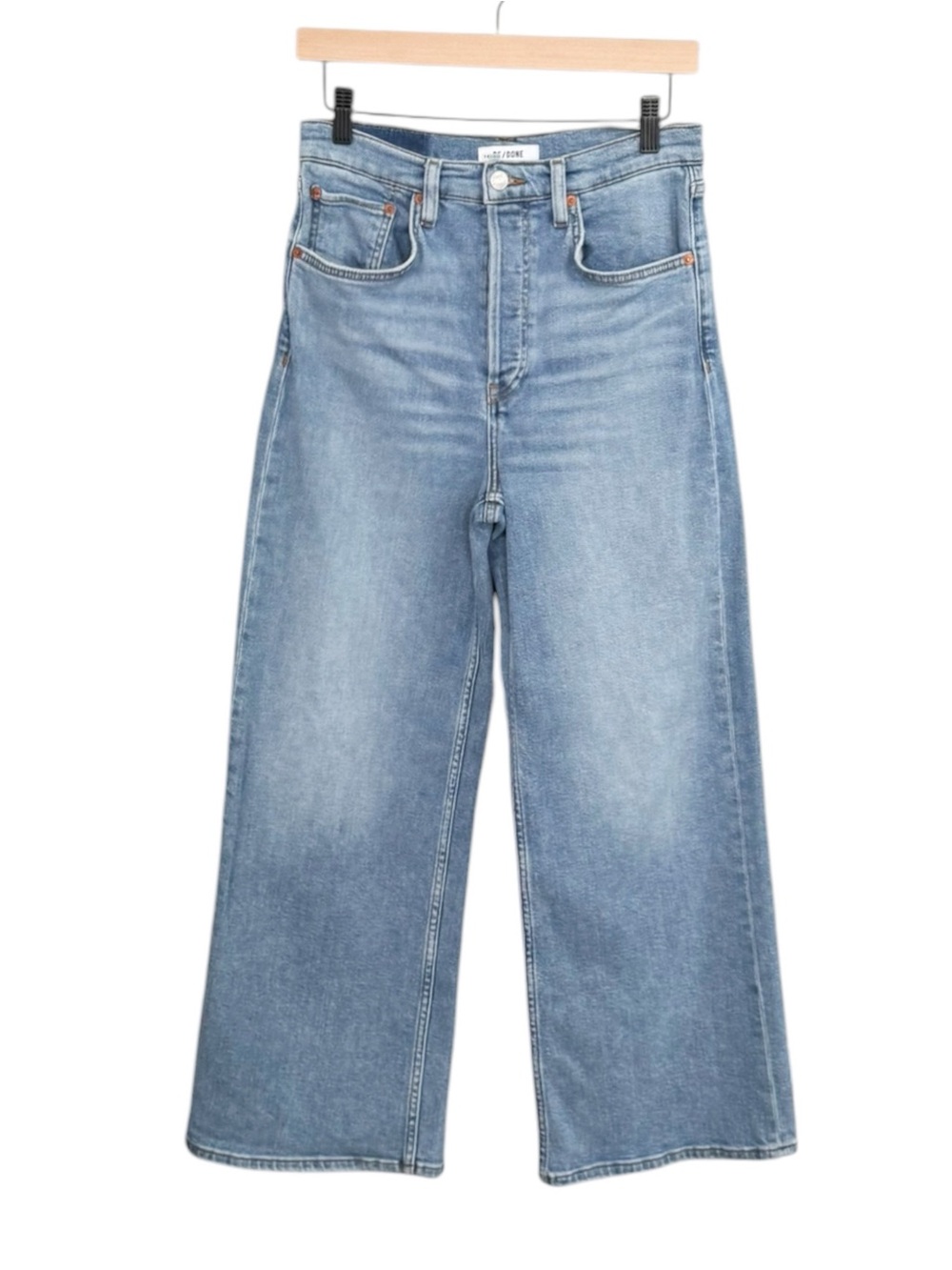 RE/DONE Wide Leg Crop Jeans in Blazed Indigo | 28 - Picture 4 of 13